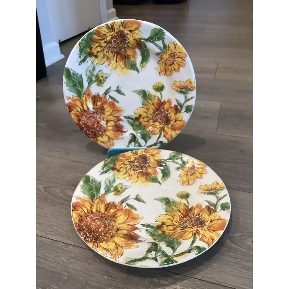 Pier 1 Imports Dinner Plate Sunflower Blooms farmhouse Country Summer Flower 11